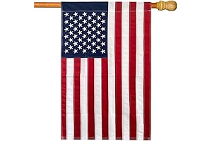 WDGG Embroidered American House Flag 28 x 44 for House Decor
