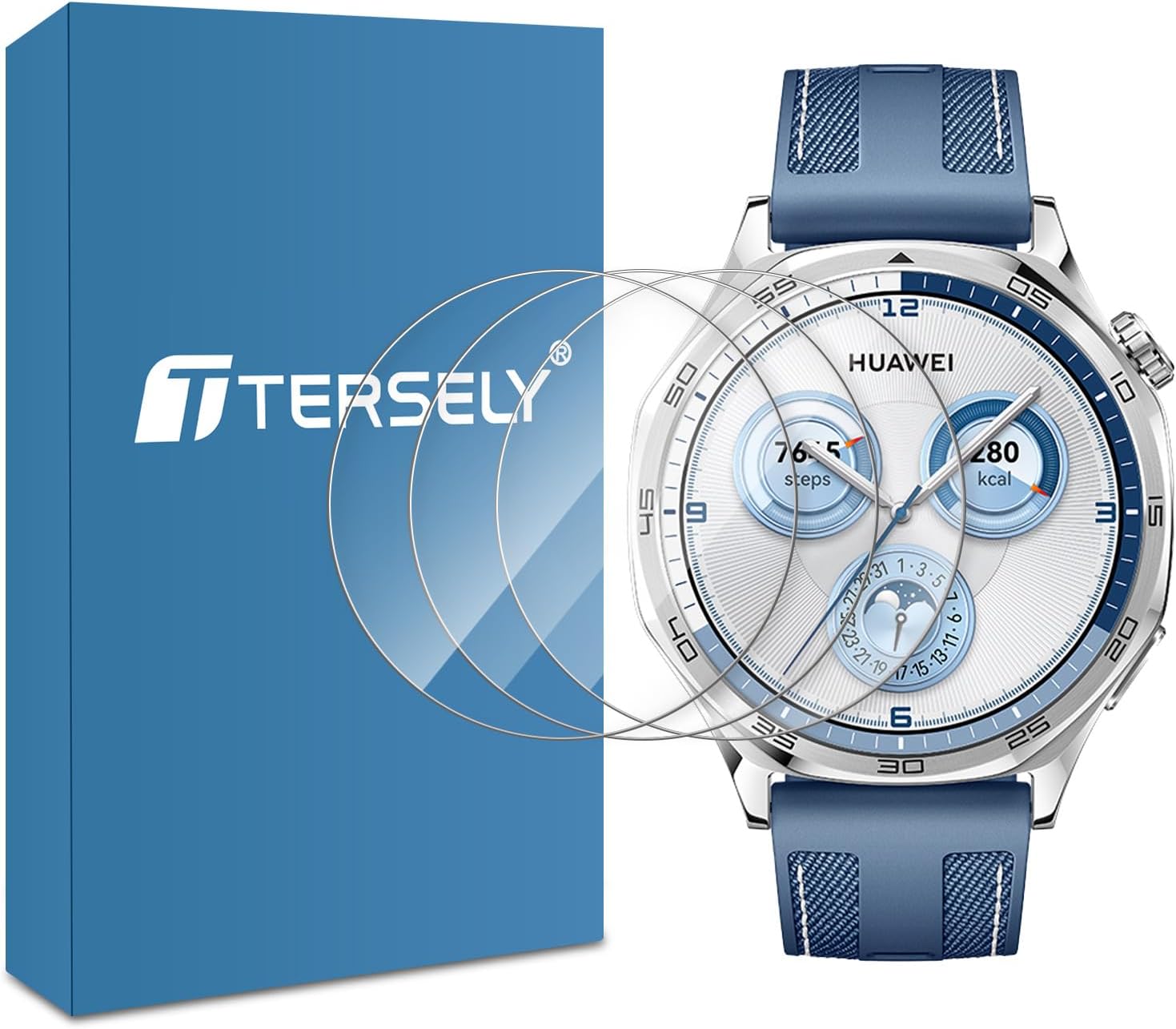 【3 Pack】 Tempered Glass Screen Protector for HUAWEI Watch GT5 / GT5 Pro 46mm, HD Clear Screen Protector Film Guard