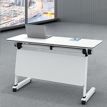 Mobile Desk Flip Top Mobile Training Table With Lockable Wheels,Folding Conference Room Table,Conference Table Foldable Meeting Tables,Flip Top Mobile Training Table,for Home Office Classroom1 pack,4