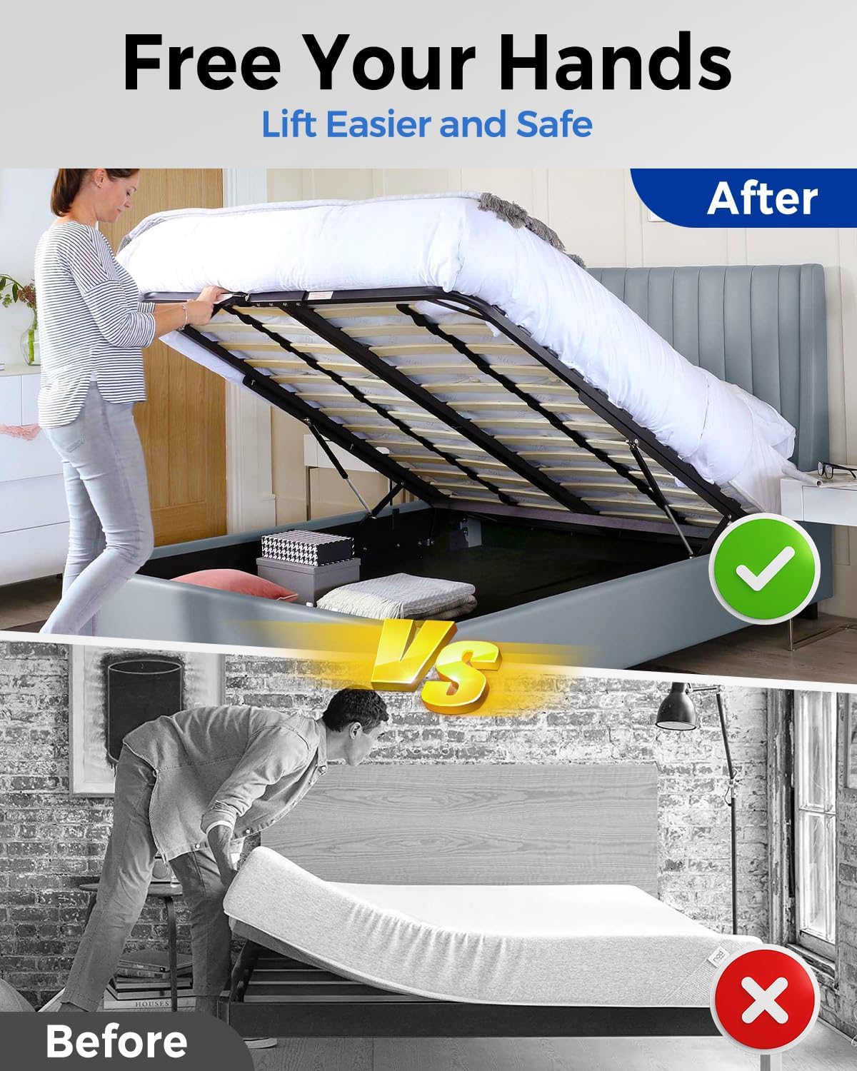 20 inch 200 LB Gas Prop Struts Shocks with L Mounting Brackets, 20" 889 N Lift-Support Gas Spring for Heavy-Duty Floor Hatch Trap Door Murphy Bed, 2Pcs Set