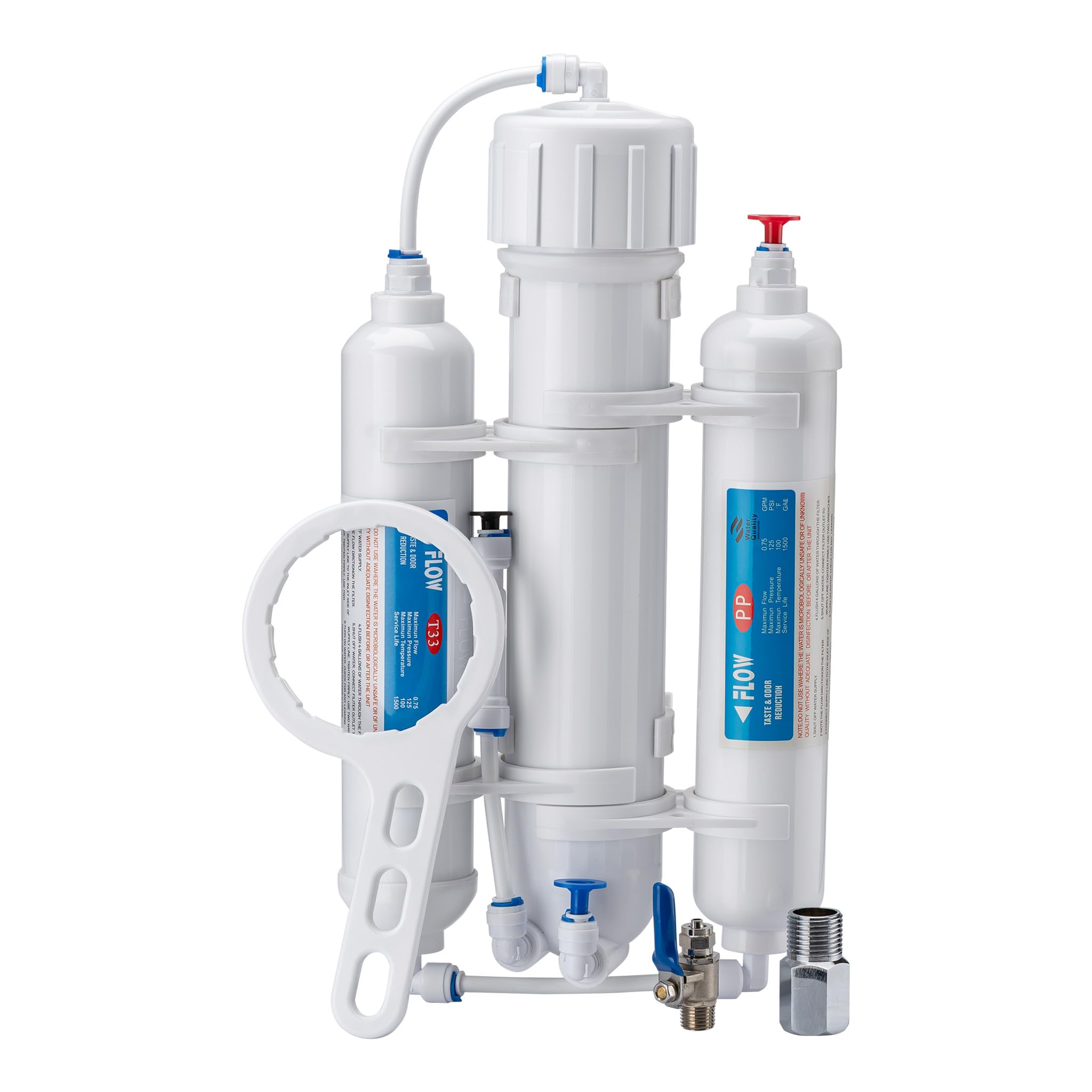 Naturewater Equipo de ósmosis inversa (RO) 3-​Etapas 190l/​día 50GPD Filtración Tratamiento del agua