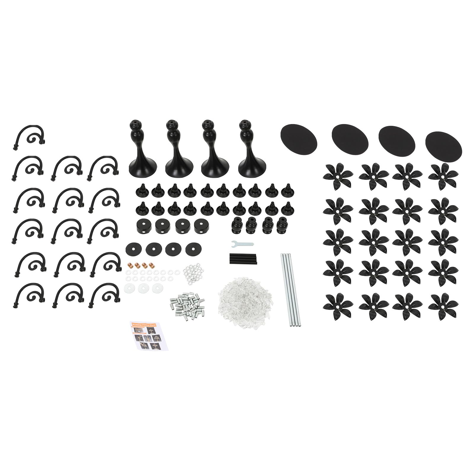 4 portacandele a 5 bracci in ferro con ciondolo in vetro, altezza 52 cm, larghezza 36 cm, candelabri, candelabri, candelabri, candelabri, per candele coniche, feste, matrimoni, tavolo, decorazione da