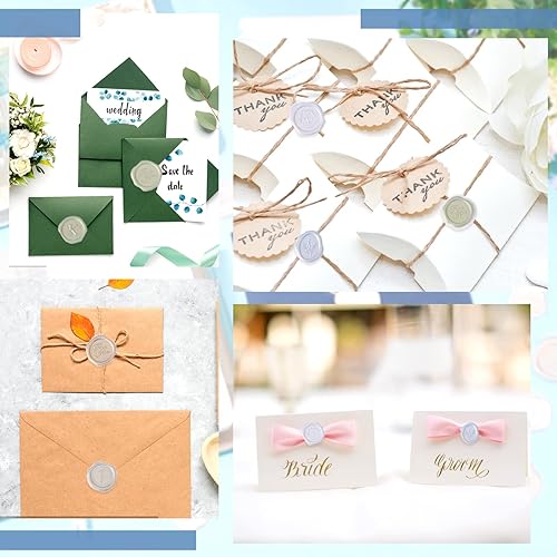 Miniatura 6 de CRASPIRE 108 calcomanías de sellado de cera, calcomanías de sellado de invitación de boda, 6 estilos de PVC para invitaciones, tarjetas de
