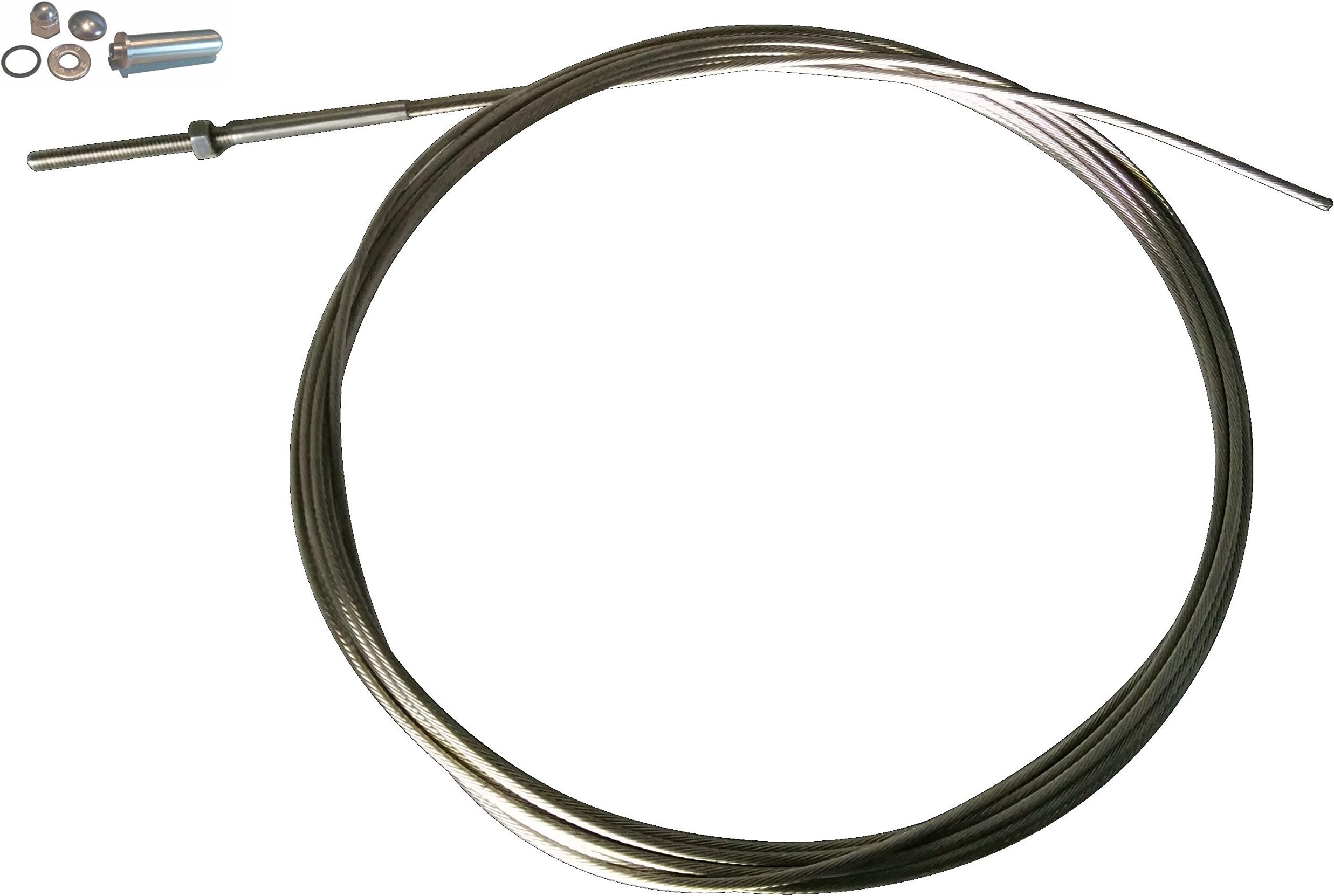 Lexco Cable CBLRLKT-18X25 Cable Assembly: Rail Kit 1/8"x25' 1x19 SS316, 1/4-2.