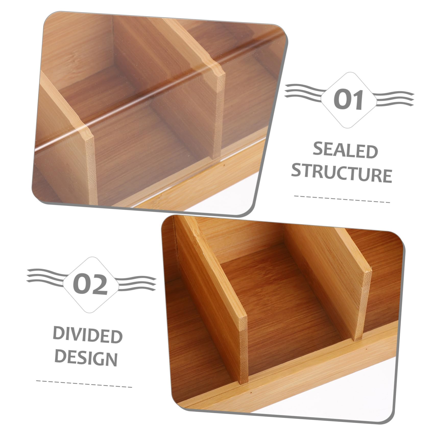 SOLUSTRE Boîte à Thé avec Compartiments Séparés Couvercle Hermétique Organisateur pour Thé Vrac Pratique pour Maison Bureau