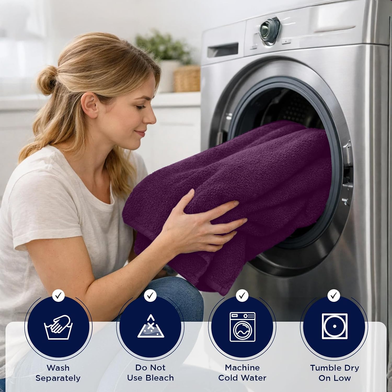 DAN RIVER 2 Pack Luxury Bath Sheets 35x70, 600 GSM, Soft & Quick Dry 100% Ring Spun Cotton Towels Ideal for Hotels, Spas, Gyms & Salons Extra Large, Purple Passion - Image 7