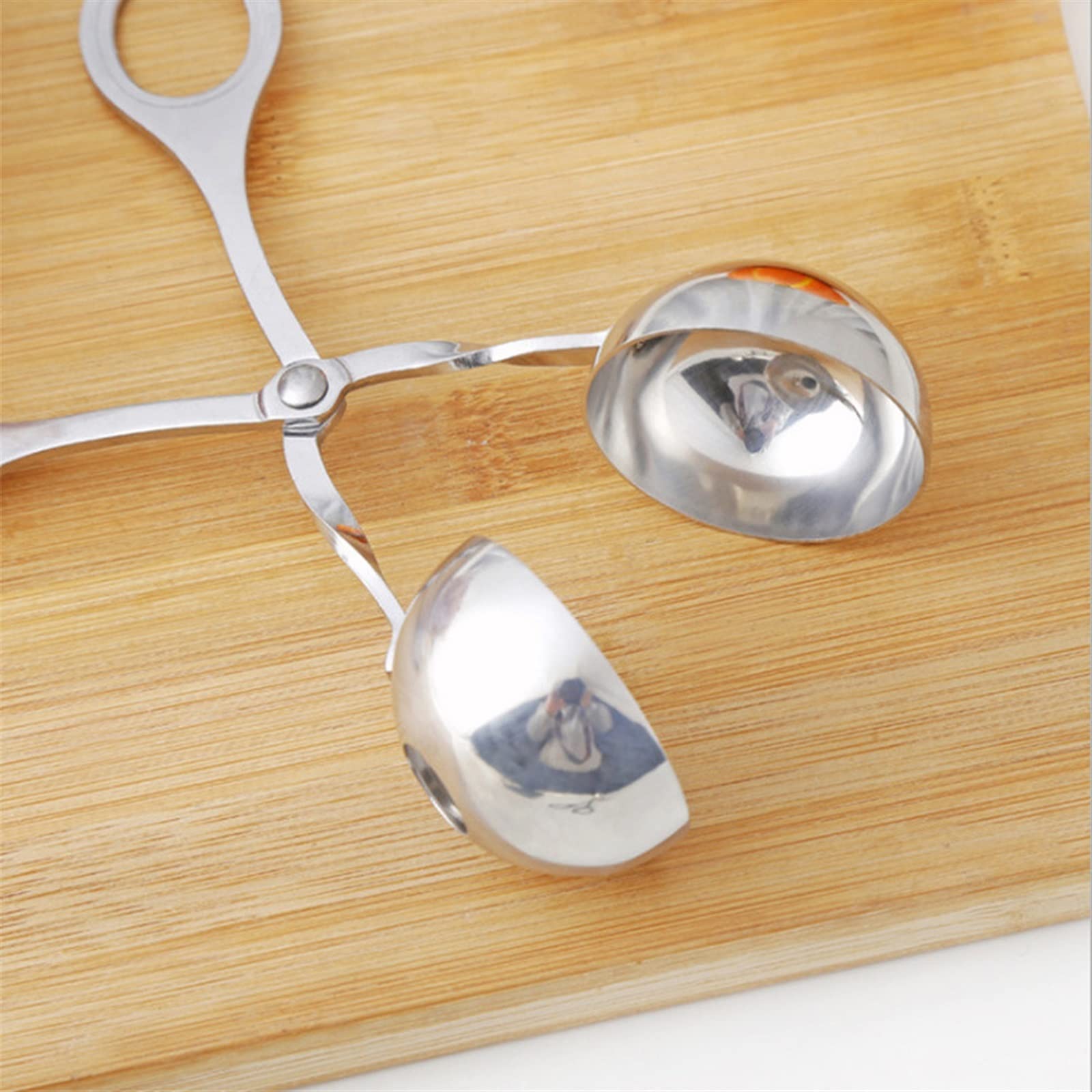 JINGYAN Pince à glaçons Stainless Steel Clamp Cake Popcorn Meat Ball Machine Melon Ball Biscuit Spoon Cake Rice Powder Ice Clamp Kitchen Tools