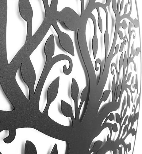 Miniatura 7 de Decoración de árbol de la vida, arte de pared de rama de metal, decoración de pared negra, letrero de árbol de la vida, arte geométrico para pared,