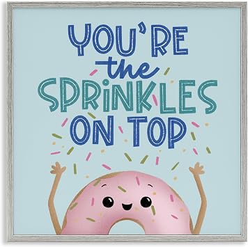 Sprinkles on Top Motivational, 12 x 12 Inch Framed Giclee Print