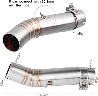 FTVOGUE Motorkerékpár Középső Kipufogócső Csatlakozó Honda CBR500R CB500X CBR400R CB400X Modellekhez 2013-2015 Rozsdamentes Acél 51mm 3