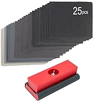 SCOTTCHEN Hand Sanding Blocks with 25pcs Sandpaper (120-3000 Grit) - Woodworking, Furniture, Auto Body Sander Tool