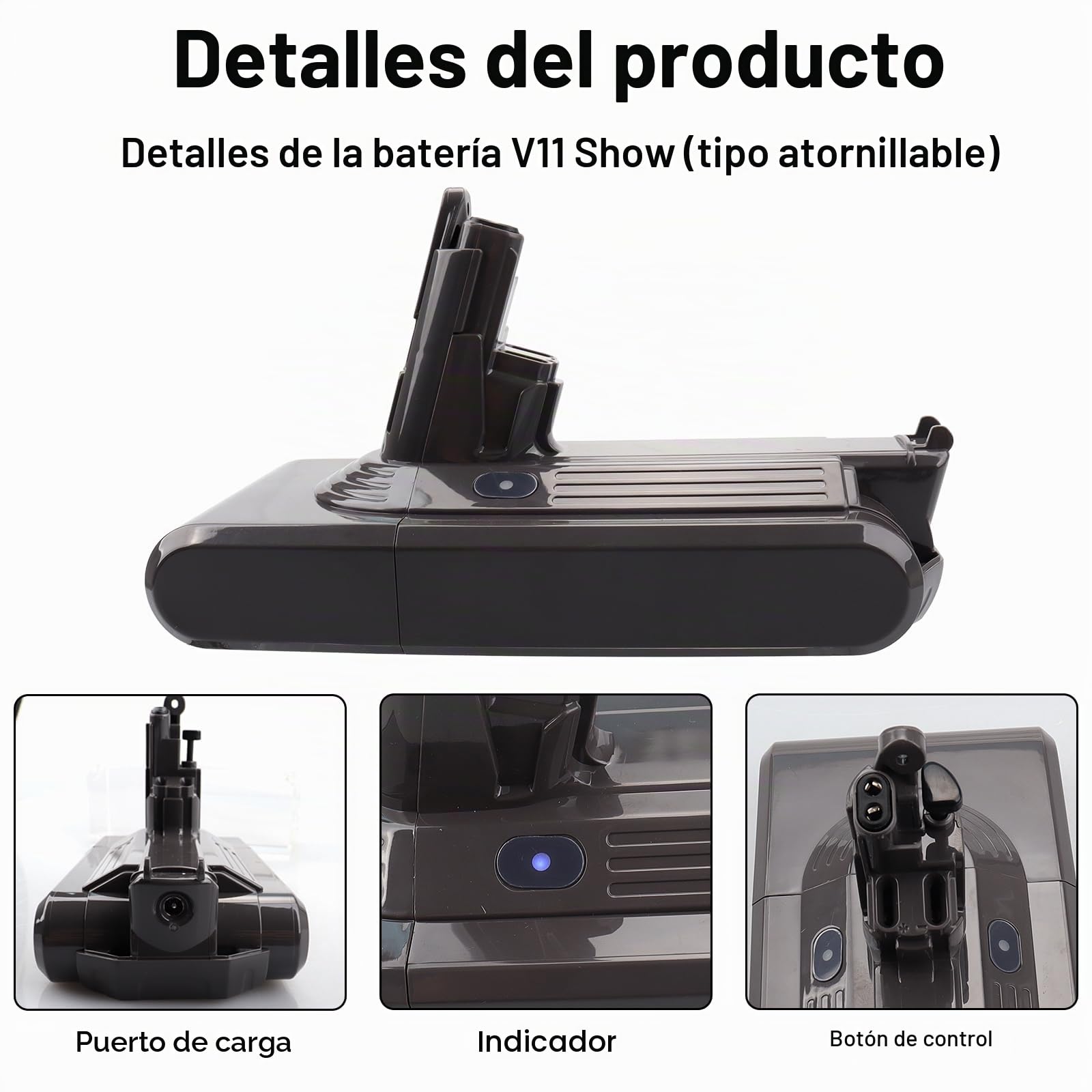 Batería Mejorada V11 SV14 de 25,2 V y 3900 mAh, Compatible con aspiradora inalámbrica Dyson V11 (de Rosca) SV14 Absolute Complete Fluffy con Funda (no Compatible con Modelos con botón)