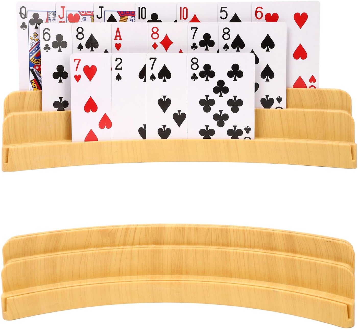 Three-Layer Design Playing Cards Holders，Playing Card Holder for Kids Adults Hands Free Card Holder for Family Card Game Nights Poker Parties