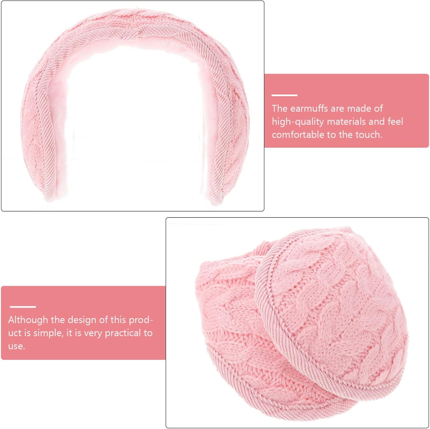 3 pcs Warm Earbuds Warm Cotton Ear Muff Girls Earmuff Earwarmer Pink Knit Ear Muffs for Girls Ear Cover Kids Plush Earmuffs Ear Protector Girl Child Keep Warm Knitted Cotton heater/53