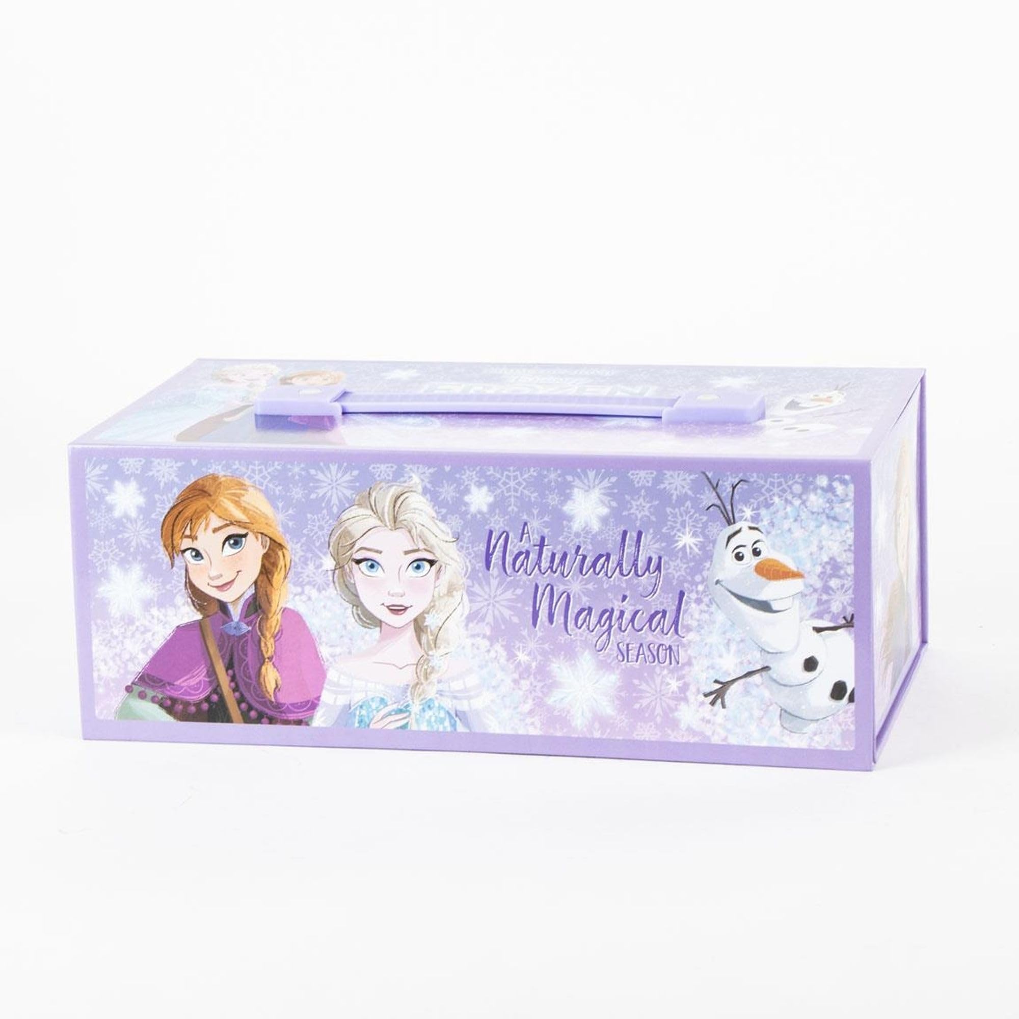 Maletín Pinturas Frozen con más de 60 piezas Estuche organizador con lápices, rotuladores, acuarelas, crayones y accesorios creativos – Caja de dibujo Frozen ideal como regalo infantil