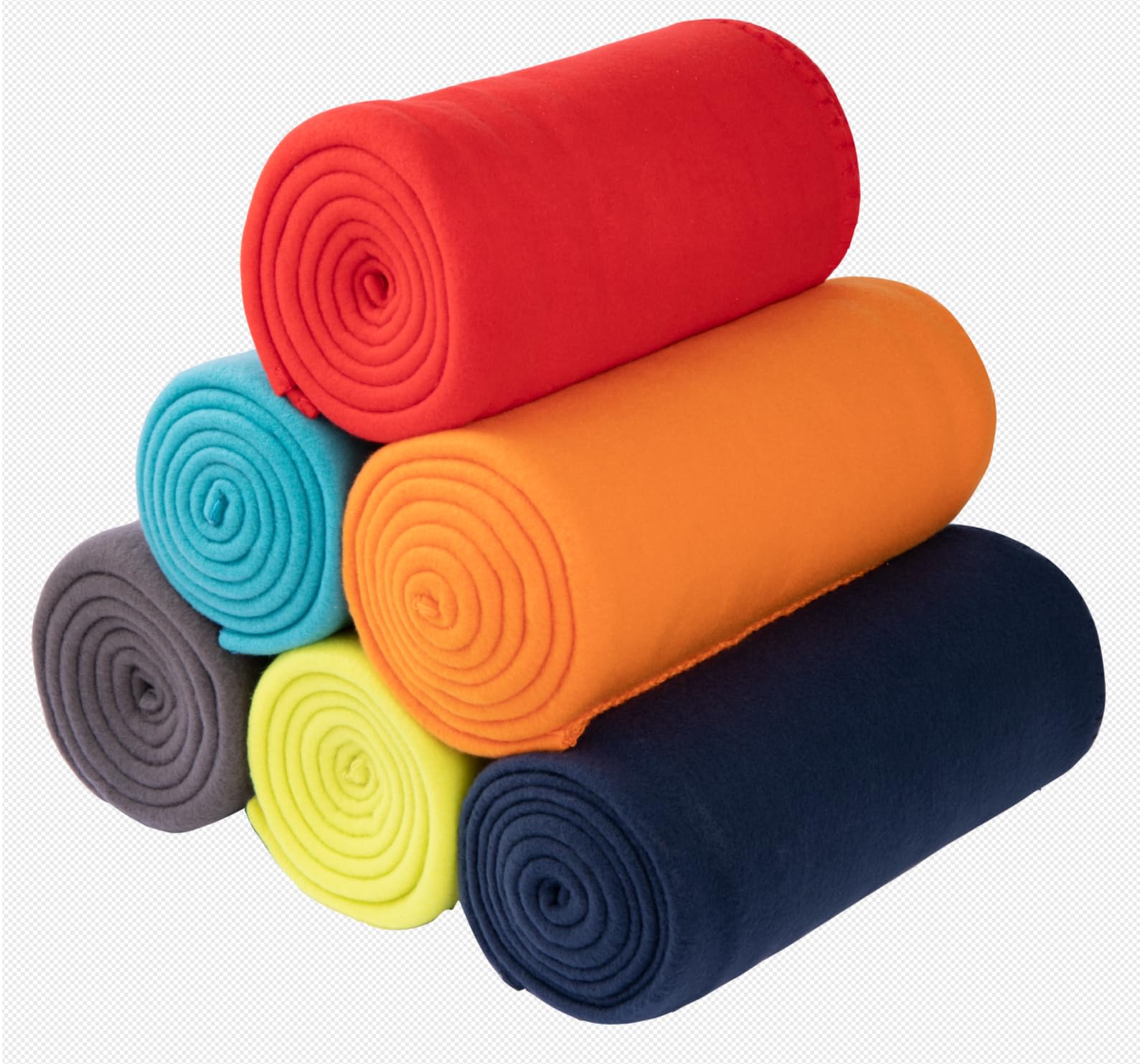 Fleece Throw Blanket 6 Pack Soft Kid Blankets Cozy Lightweight Travel Throw Blanket Bulk Pet Blanket Warm Picnic Small Blanket Solid for Couch Bed Home Sofa Outdoor Wedding 125 X 150 CM Assorted#6