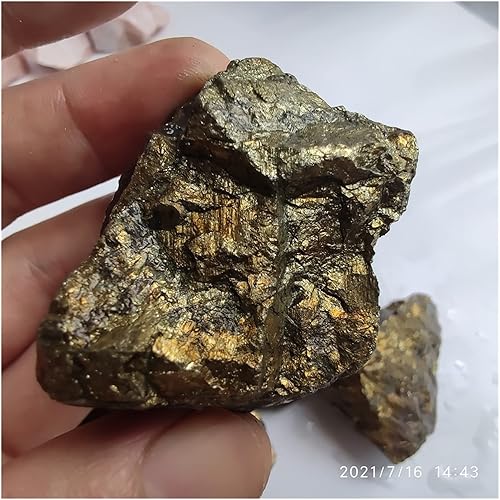 Miniatura 2 de Feng Shui Decorar Natural Contiene Oro Plata Y Cobre Mineral CuFeS2 Calcopirita Cristal Piedra Enseñanza Especímenes Experimental Clásico Crudo