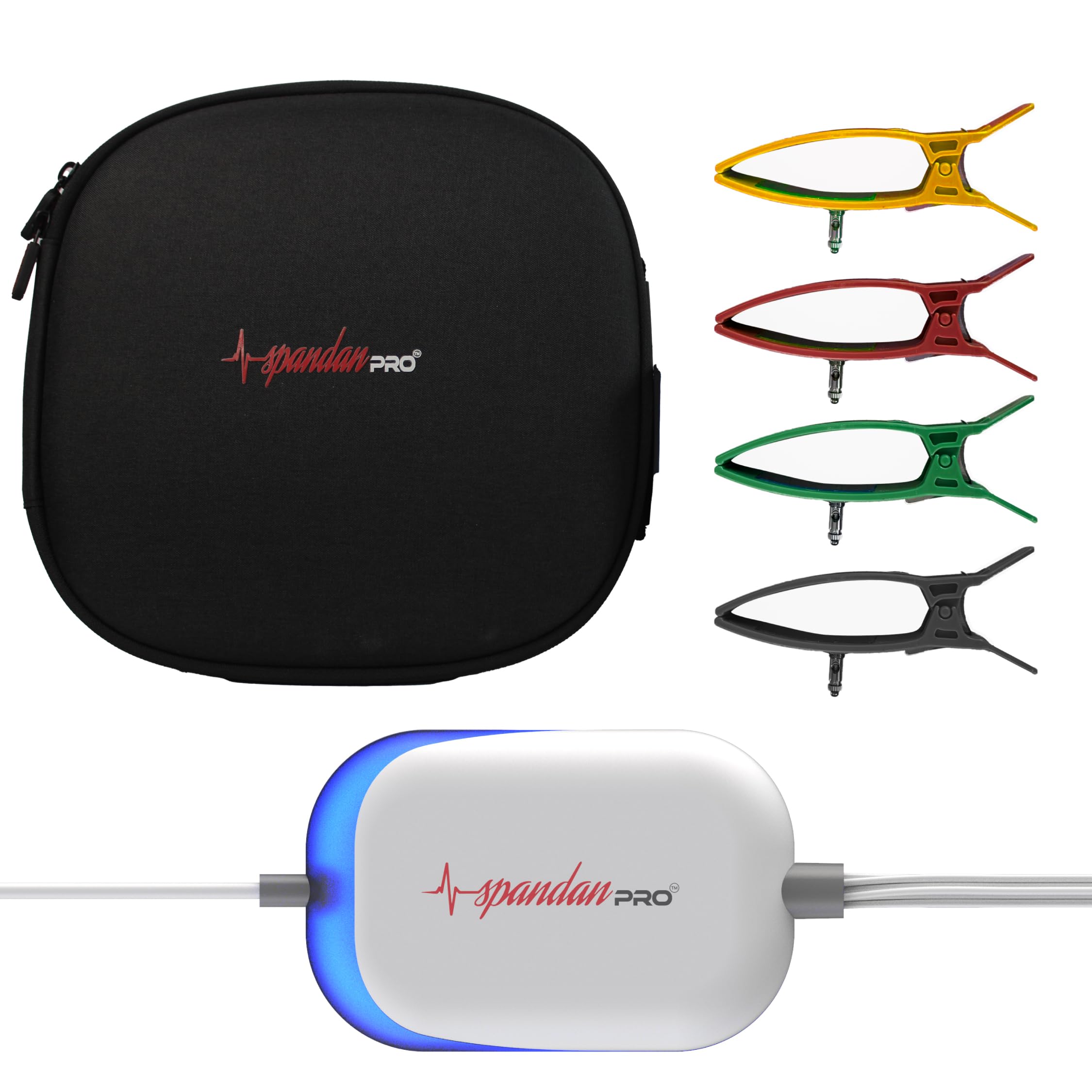 Sunfox Spandan Pro with Premium ECG Case + Clamps | Portable ECG Machine | Medical Grade 12 Lead ECG Monitor | Pocket ECG for Doctors