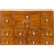 Apothecary Cabinet with 12 Drawers, Wooden Desktop Drawer Organiser | Mini Storage Cabinet for Jewellery Tea Bags Craft Supplies, Small Items Organizer for Home Office Desk