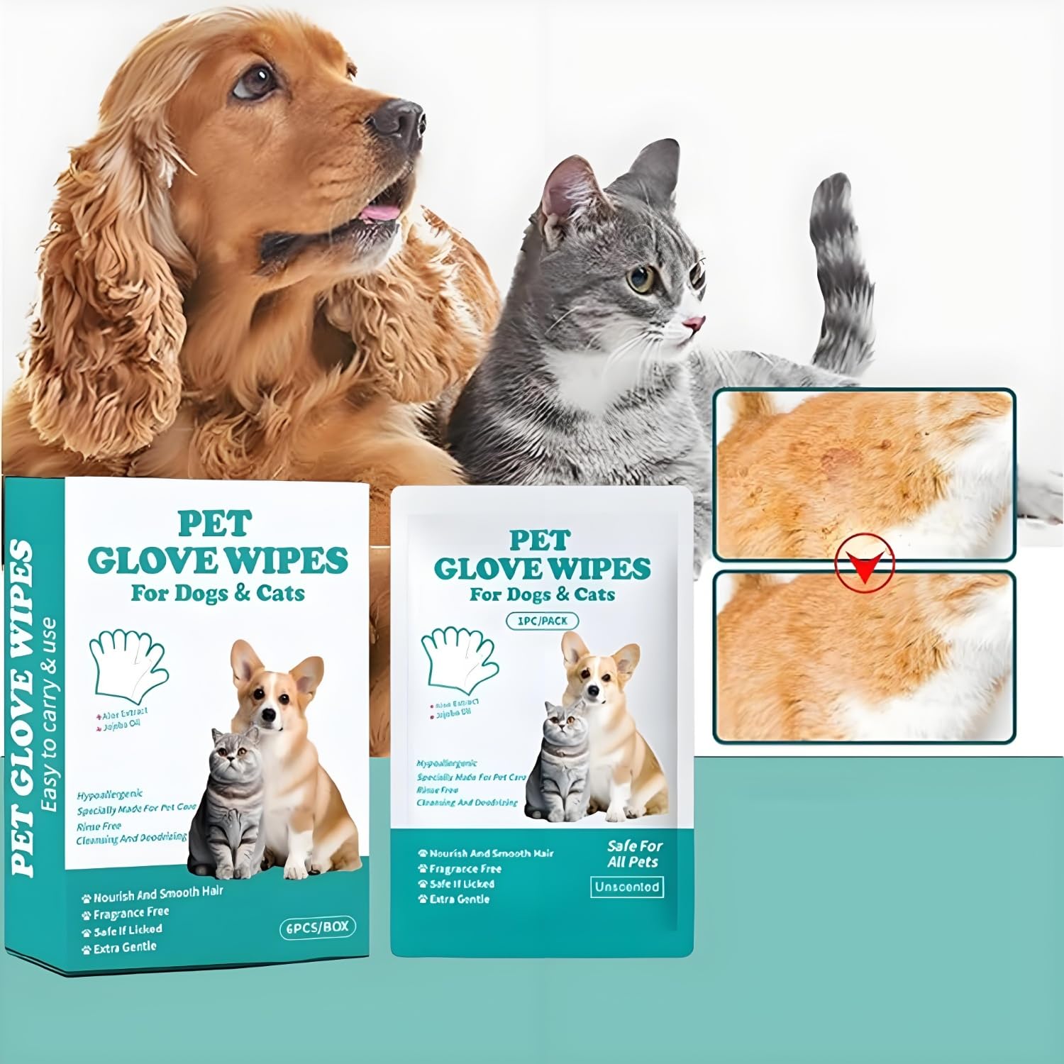 24 Piezas Guantes De Limpieza Para Cuerpo, Guantes Limpieza Perros Desechables, Guantes Para Aseo De Mascotas, Guantes Para El Aseo, Con Elimina Eficazmente El Polvo y Los Olores, Para Uso Diario