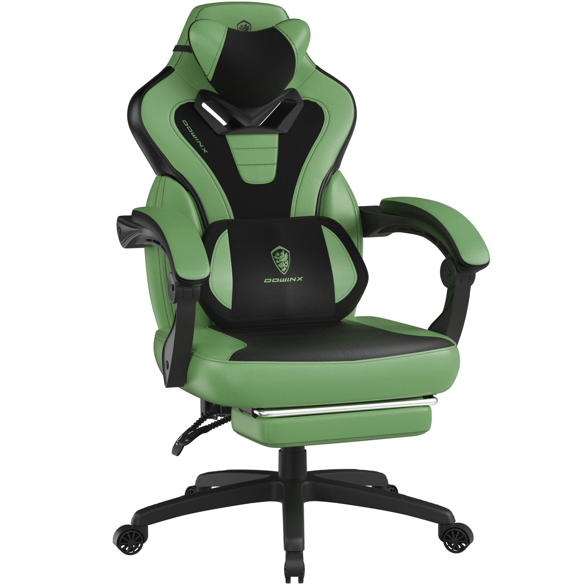 Dowinx Gaming Stuhl, Ergonomischer Gamer Stuhl aus PU-Leder mit Lendenwirbelstüt