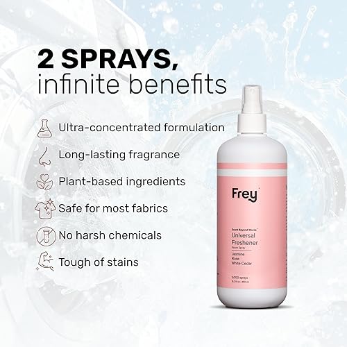 Miniatura 2 de FREY Ambientador en aerosol natural universal  Aerosol desodorante para bañohogarhabitación y eliminador de olores  Fragancia de cedro blanco rosa