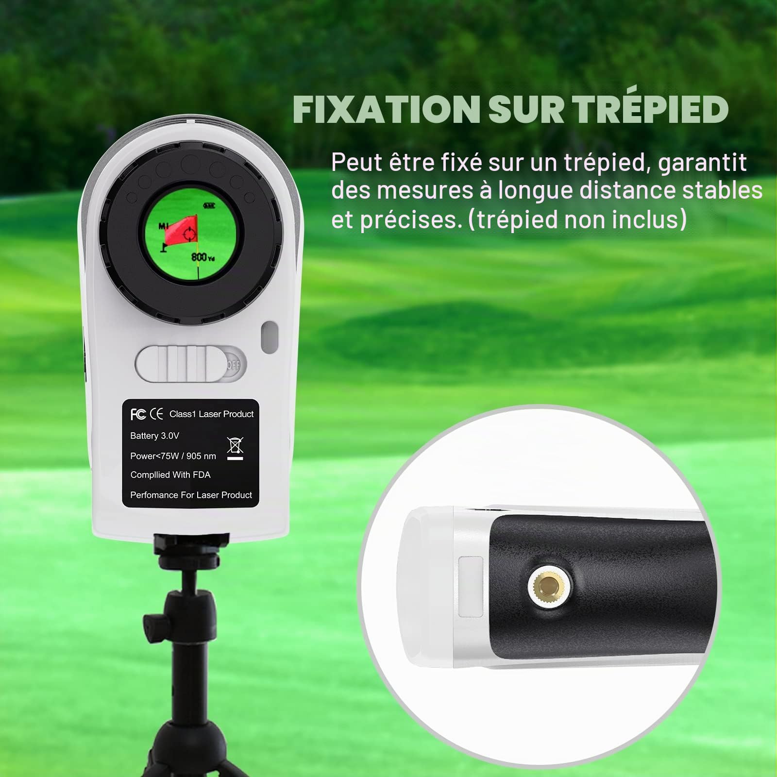 PeakPulse Télémètre de golf de 600 m avec verrouillage drapeau, grossissement 6x, vibration, mesure de la distance, le cadeau le plus approprié pour les golfeurs