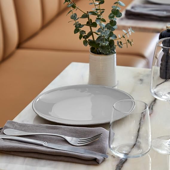Costa Nova Ceramic Stoneware 9'' Salad Dessert Plate - Friso Collection, Grey | Microwave & Dishwasher Safe Dinnerware | Food Safe Glazing | Restaurant Quality Tableware