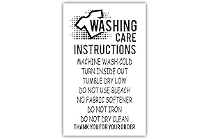 50 Washing Instructions Shirt Care Card Inserts for Small Business Packaging
