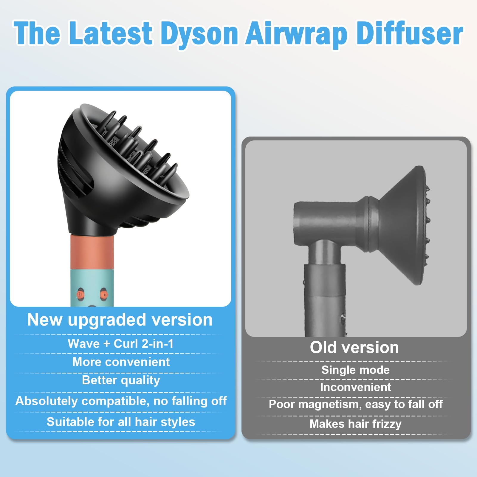 Diffusore Wave+Curl per Dyson Airwrap HS01 HS05 HS08, Diffusore capelli ricci per Dyson Airwrap accessori, Conversione per Dyson Airwrap Styler in Asciugacapelli