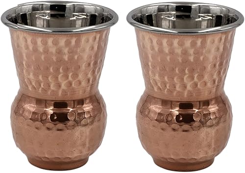 Bona Fide - Vaso de cobre puro en el interior chapado en níquel, vasos de cobre de Moscú Mule, vaso de cobre puro para mula, cóctel, bebidas,