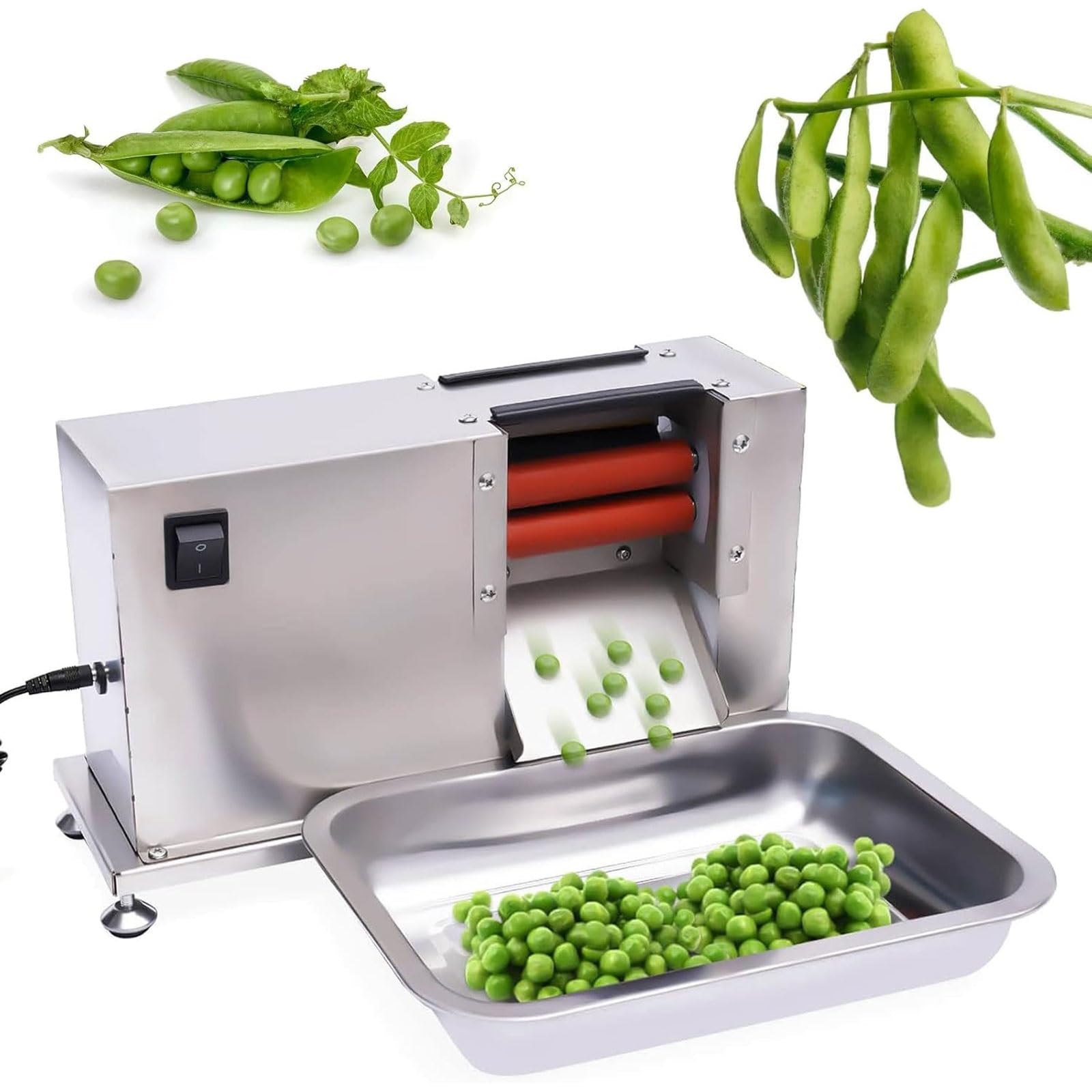 Elektryczna maszyna do łuskania grochu, półautomatyczna skorupa fasoli ze stali nierdzewnej, komercyjne narzędzie do usuwania fasoli do grochu, soi i edamame
