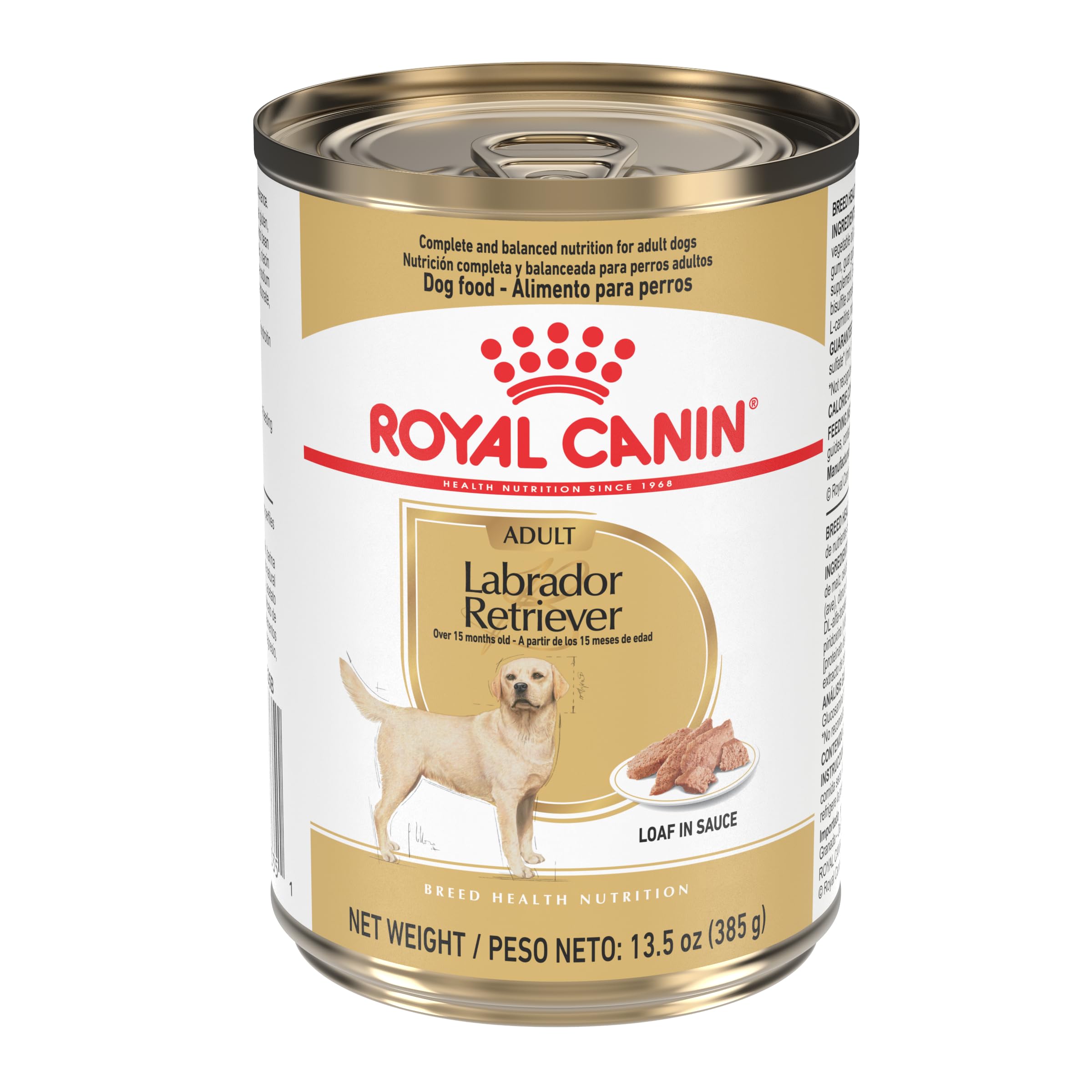 Breed Health Nutrition Labrador Retriever Adult Loaf in Sauce Dog Food, 13.5 oz (Pack of 12)