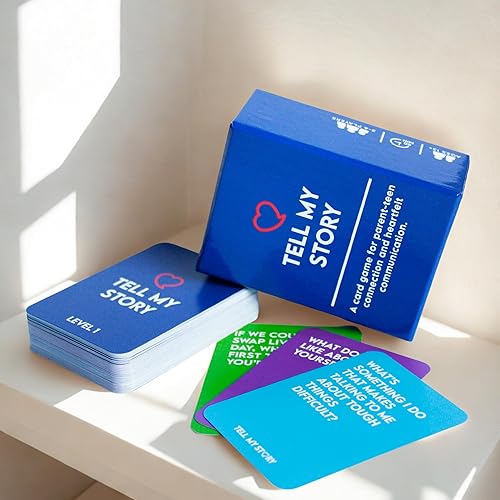 Miniatura 7 de Juego de cartas Tell My Story: 100 tarjetas de conversación para padres y adolescentes para apoyar la salud mental de los jóvenes, fomenta la