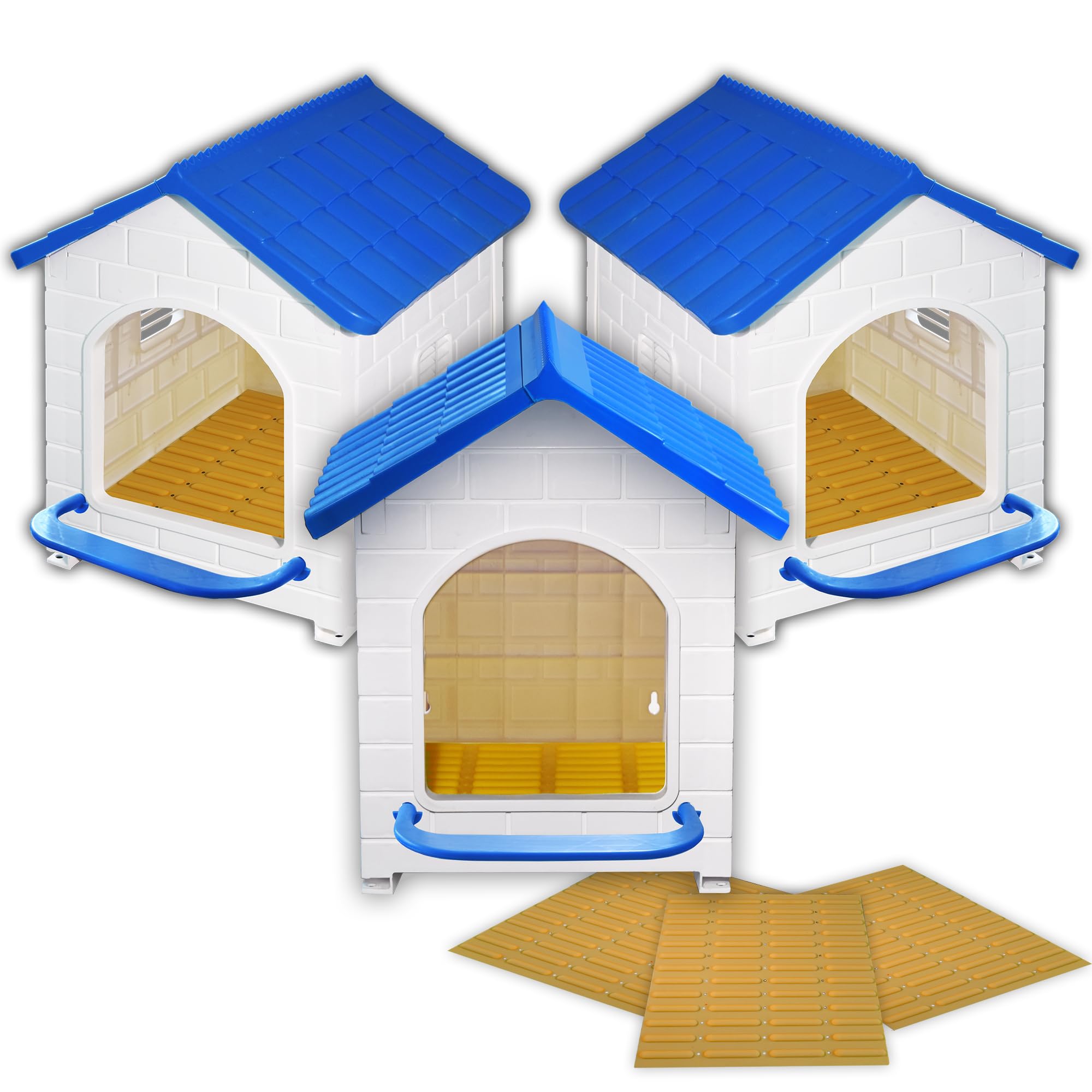 Chicken Nesting Box for Laying Eggs 1/2/3 Pack Large Easy to Assemble Hen Plastic Nesting Box with Washable Nesting Pad for Chicken Coop Wall or