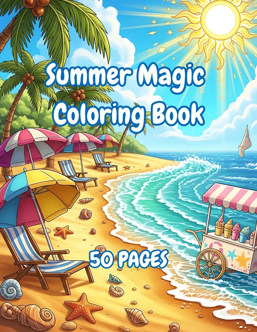 Summer Magic – Coloring Book for Kids & Adults: 50 Beautifully Designed Summer Scenes for Relaxation, Creativity, and Fun