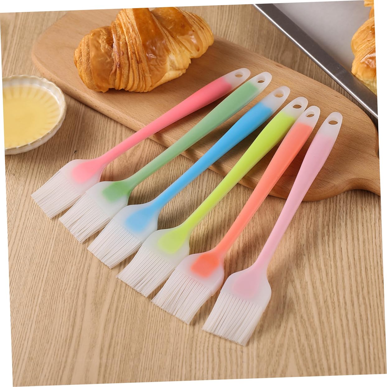 HEMOTON 2pcs Silicone Basting Brush for Bbq Baking Food-grade Oil Brush Soft Bristles for Grilling Pastry and Cooking