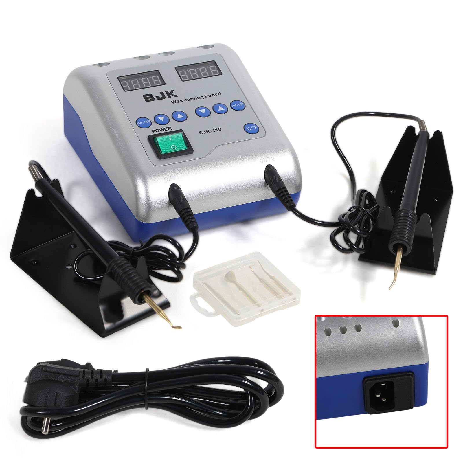 Elektrische Wachs Schnitzmaschine Doppel Stift und 6 Wachs Spitze Topf