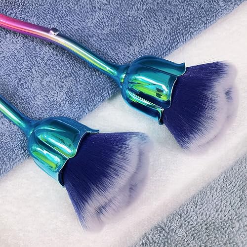 Miniatura 6 de JERCLITY 2 brochas de maquillaje de rosa brochas de maquillaje para rostro brochas de maquillaje para polvo brochas de maquillaje para cosméticos