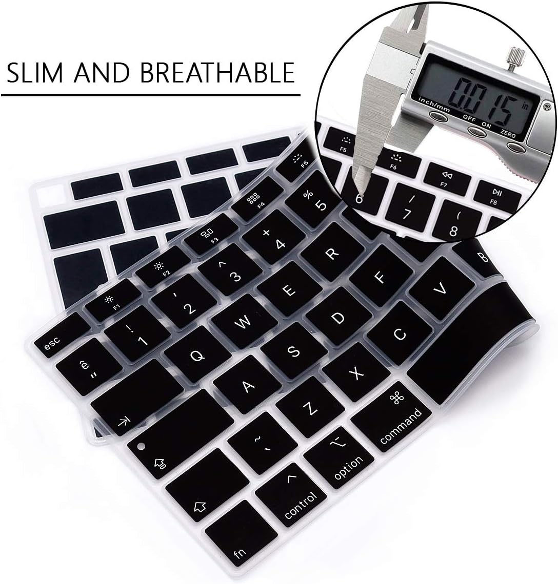 MMDW Turkish Language Stylish Keyboard Cover A2179 Silicone Protective Skin Protector for MacBook Air 13 inch with Touch ID A2337 M1 Chip European Layout,Black - Image 5