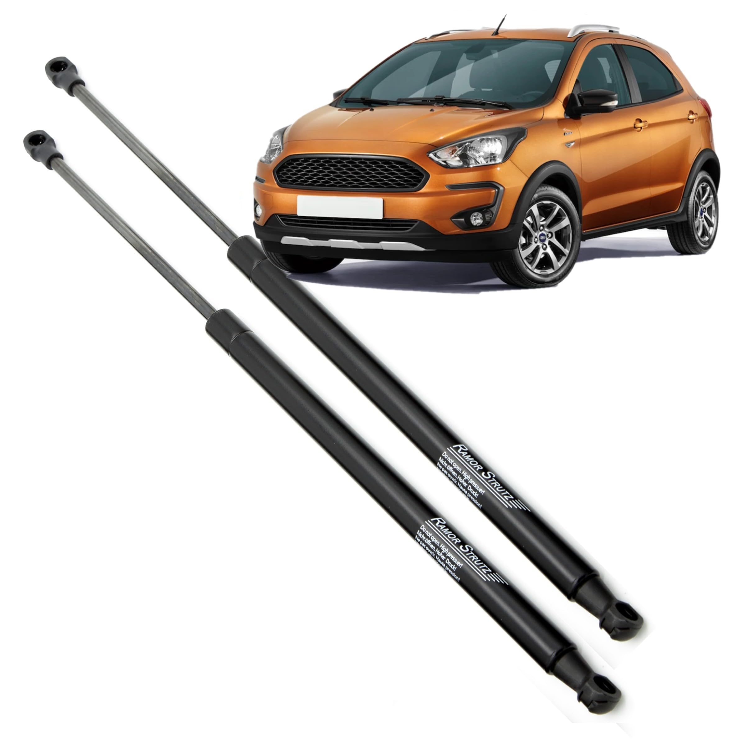 2x Molle a Gas Compatibile con Ford KA+ 2016-2021. Ammortizzatore Pistoncini Cofano Posteriore Sostituzione per E3B5A406A10AE e altri.