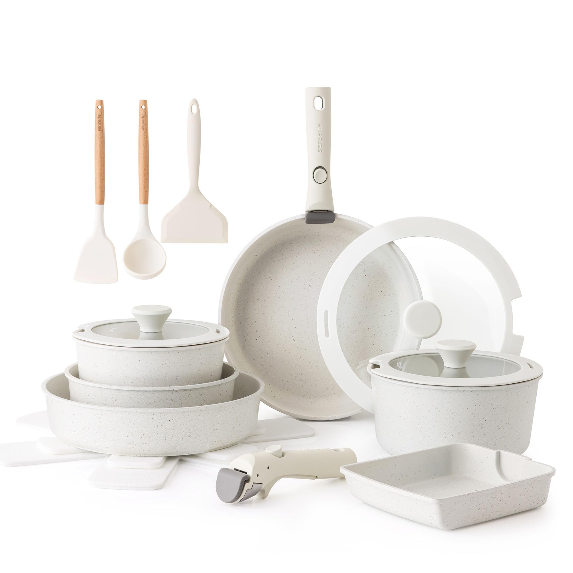 Amazon.co.jp: SENSARTE フライパン セット IH対応 ガス火対応 鍋