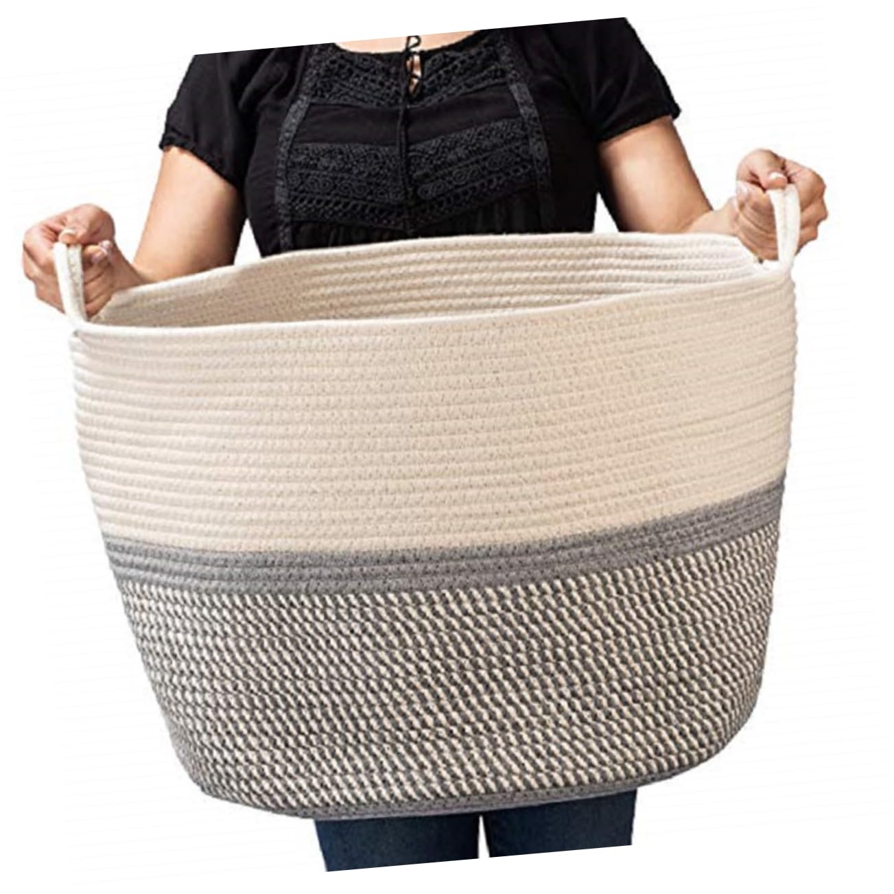 Woven Storage Basket for Laundry and Sundry Items with Handles Versatile Organizer for Toys Clothes and More