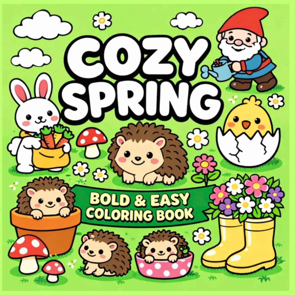 Cozy Spring: Fun and Relaxing Designs for Kids and Adults