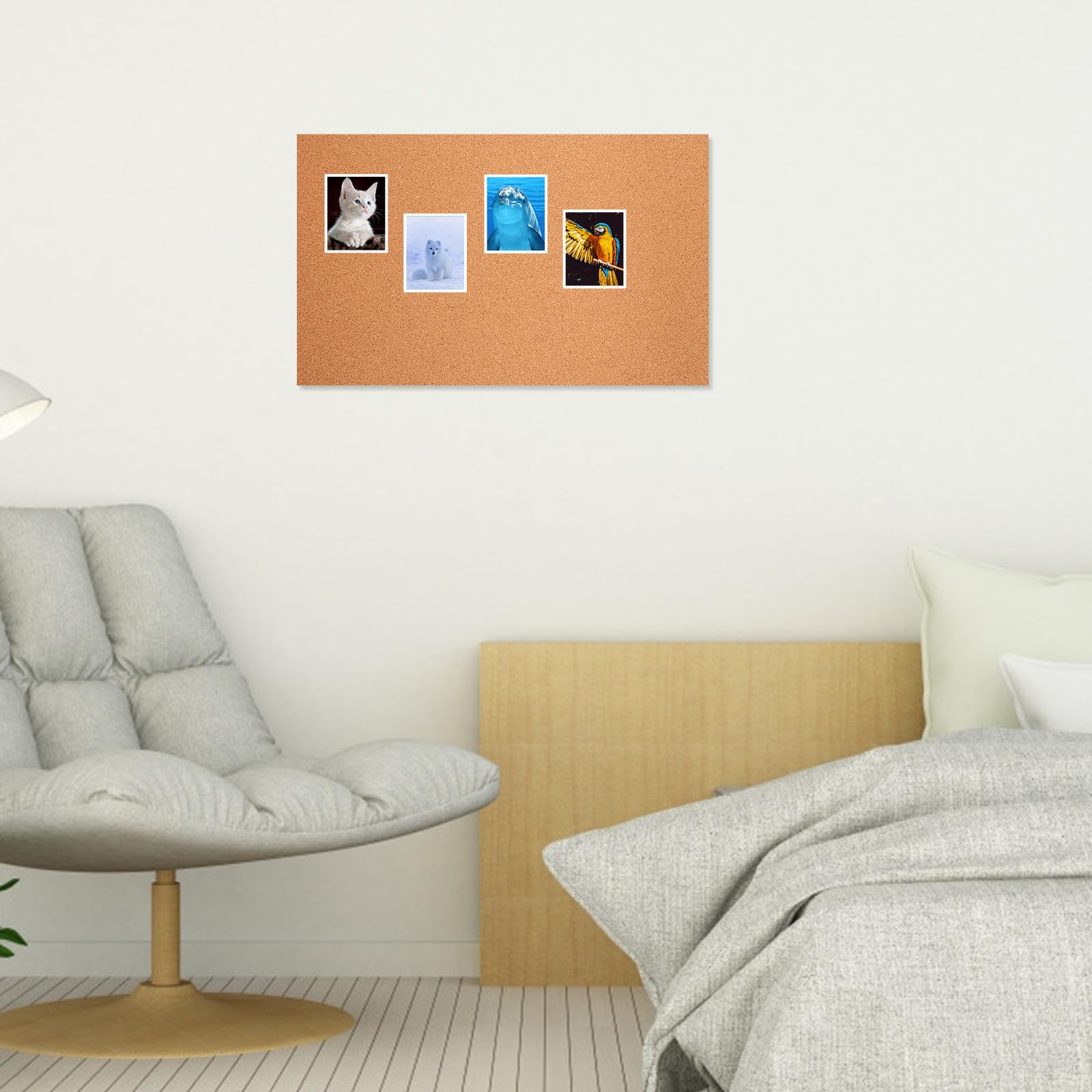 Tablero de Mensajes Práctico y Multifuncional para Pared Autoadhesivo de Corcho Estilo Clásico y Moderno Artístico, Adecuado para Oficina y Hogar