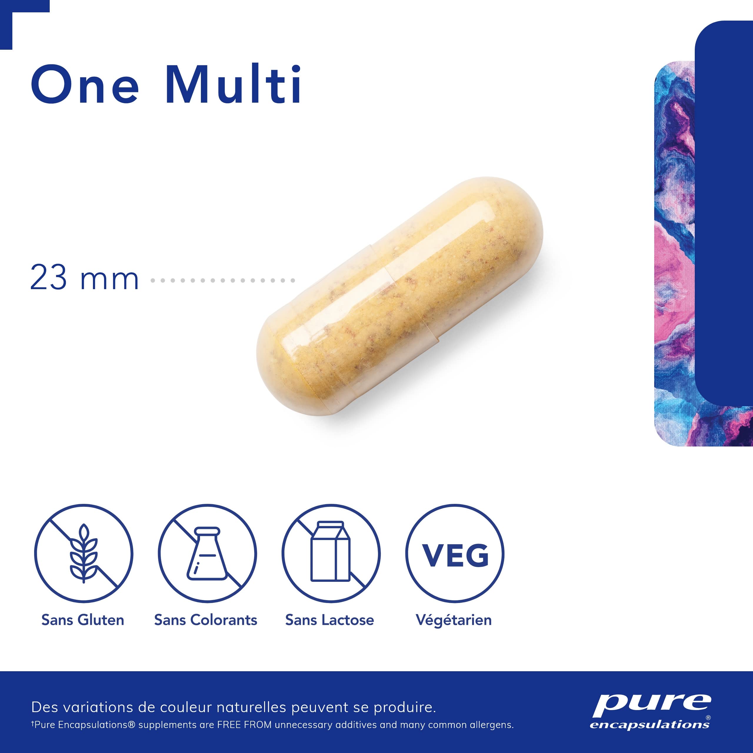 Pure Encapsulations - Multivitamines et Minéraux One Multi - Vitamines A, B, C, D, E et K - Multi-Vitamines Homme et Femme - Végétarien - 60 Gélules | 12 Vitamines (A, B, C, D, E, K), 7 Minéraux, 26 nutriments en 1 Gélule, Dosages Optimaux, Végétarien, Co