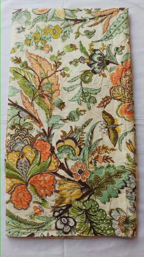 Malan Bai Printed Cotton Cloth Materiel Natural Fabric Running Jaipuri Hand Block Printed Women Dress Material Kurtis Natural 44" Inches Width 2..5 Meter-picture-15