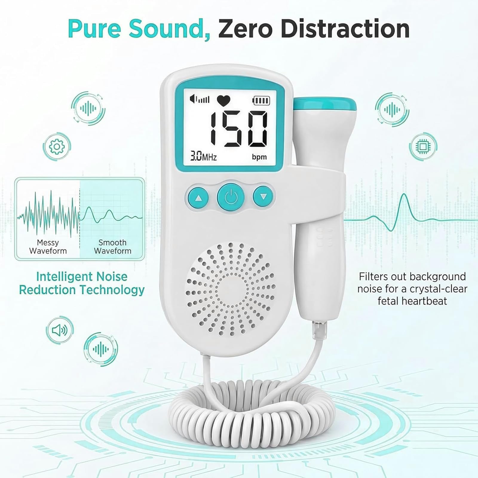 Gel for Doppler Monitor - Heartbeat Monitor Pregnancy - Baby Movement for Mother-to-be, Green Doppler Accessories for Home Use Only — view 4