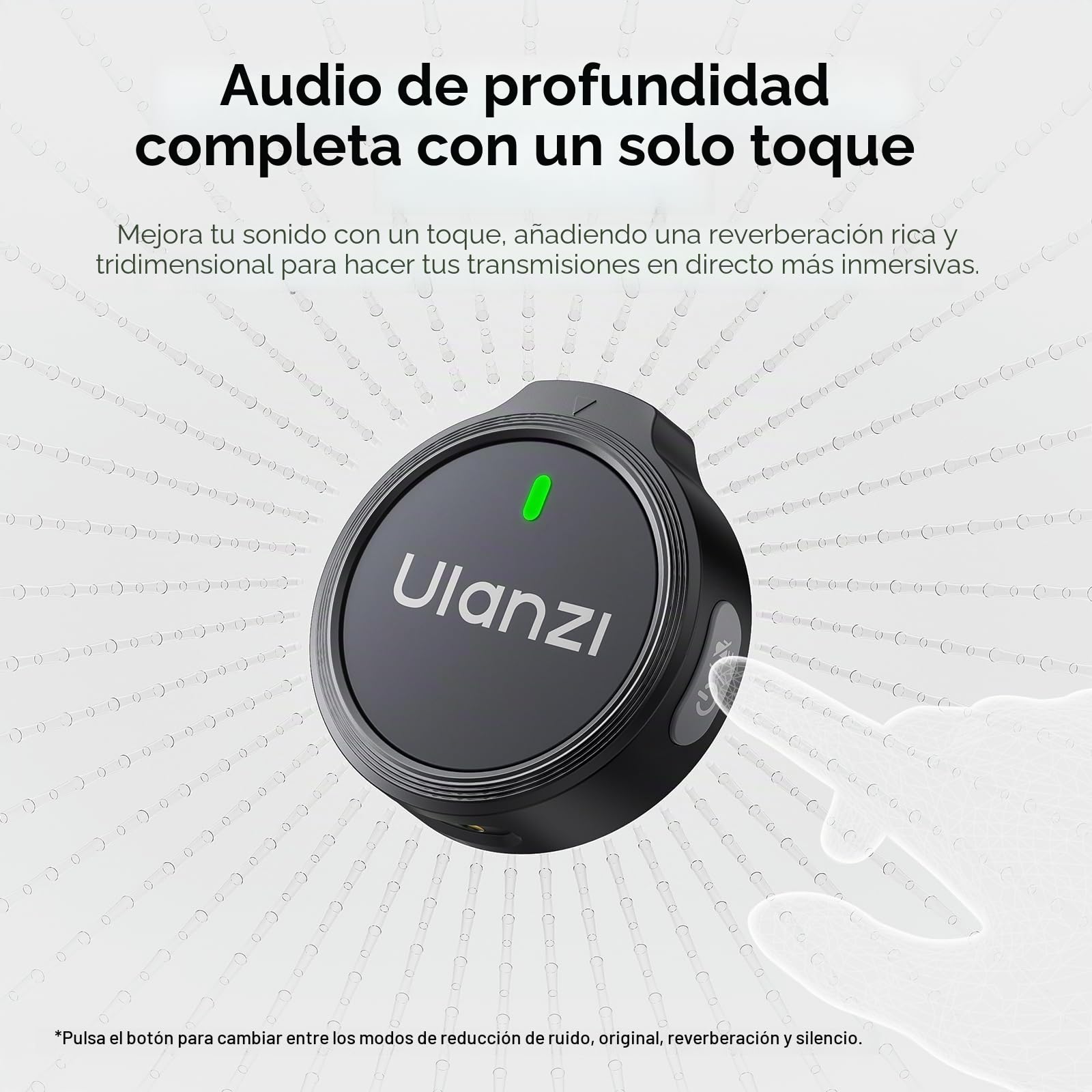 ULANZI A21 Micrófono Inalámbrico USB-C, Micrófono de Solapa con Supresión de Ruido por IA, Micrófono de Botón con Estuche de Carga Magnético, Batería 36 Horas, para iPhone 17-15/Android/Vlogs/YouTube