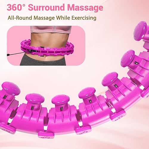 Miniatura 3 de OurStarry Aro de entrenamiento con forma de círculo hula con peso de 32 nudos, tamaño grande, aro de masaje Infinity Hoola Fitness extra grande,